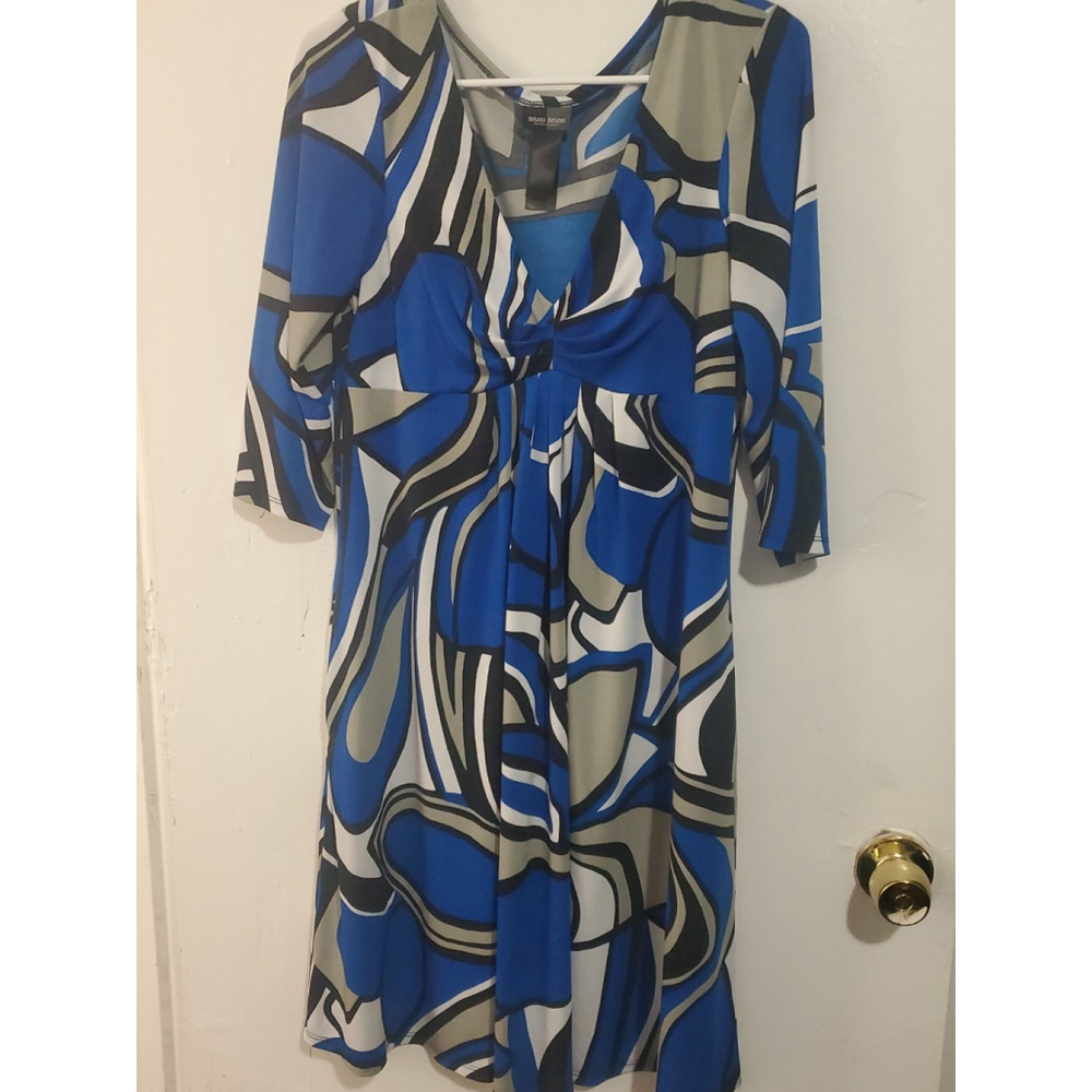 Bisou Bisou Michelle Bohbot size 12 pull over Dress, 3/4 sleeves